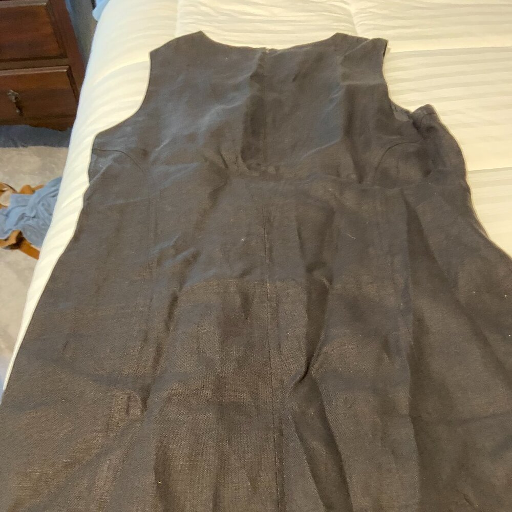 Talbots Sleeveless Black Linen Sheath size 18